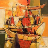 Durab, 12 x 12 Inch, Acrylic on Canvas, Seascape Painting, AC-DUR-012
